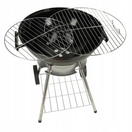 Ogļu dārza grils briketēm, slēgts, ar ventilācijas vāku un plauktu