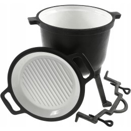 2 viename emaliuotas ketaus katilas, dengiantis 8 l Rossner groteles