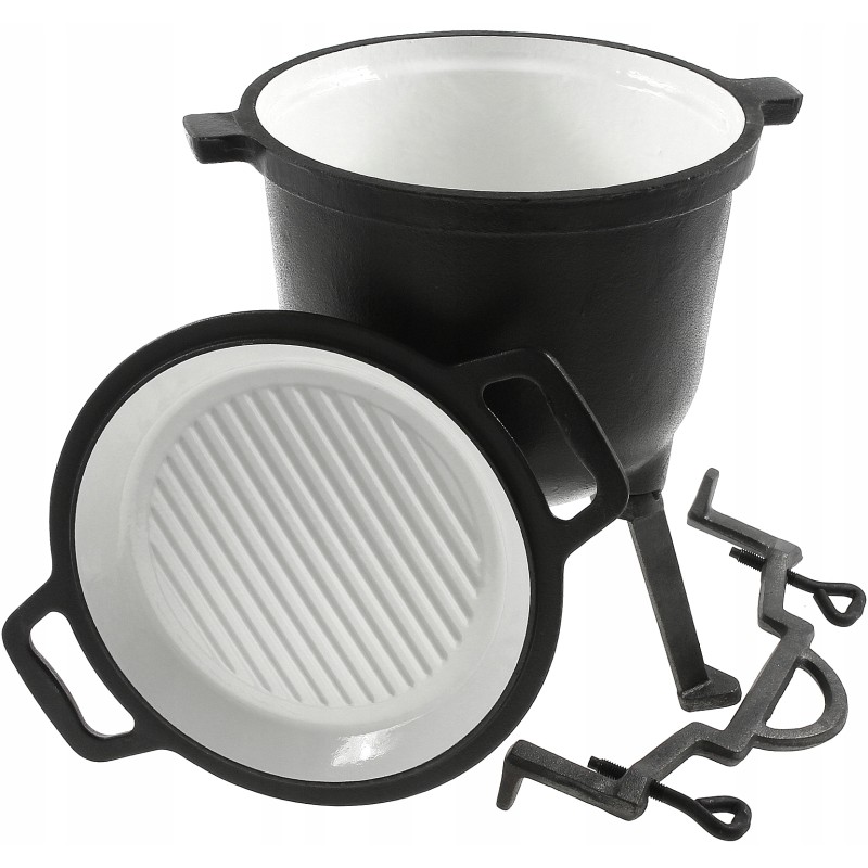 2 viename emaliuotas ketaus katilas, dengiantis 8 l Rossner groteles