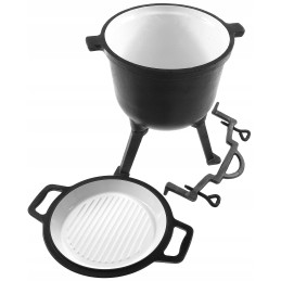 2 viename emaliuotas ketaus katilas, dengiantis 8 l Rossner groteles