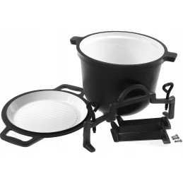 2 viename emaliuotas ketaus katilas, dengiantis 8 l Rossner groteles