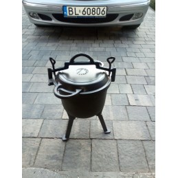 2 viename emaliuotas ketaus katilas, dengiantis 8 l Rossner groteles