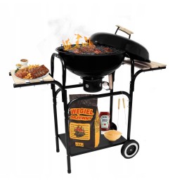 ✅ Sodo anglies kepsninė, uždengta apvalia, uždara bbq pelenine