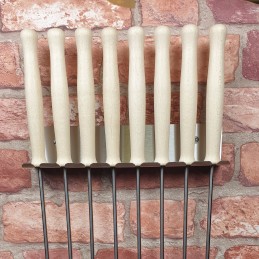 Wo šakės ugnies lazdos 8 vnt, nerūdijančio plieno rankena 100