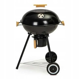 Apvalios sodo kepsninės, dangtis ant ratukų, pelenų keptuvė, ventiliacija, grotelės, rankena