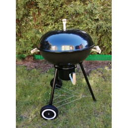 Apvalios sodo kepsninės, dangtis ant ratukų, pelenų keptuvė, ventiliacija, grotelės, rankena