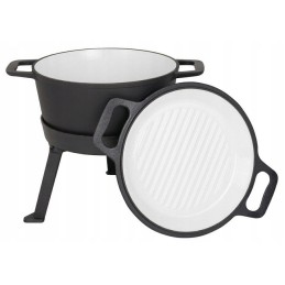 3 viename emaliuotas ketaus medžioklės puodas kepsniams, grilis mk302, 5l nemokamai