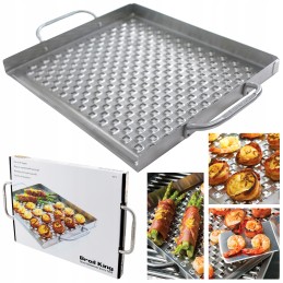„Broil king“ plieno keptuvė, grilio plokštė su plieninėmis grotelėmis