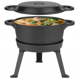 3 viename emaliuotas ketaus medžioklės puodas kepsniams, grilis mk302, 5l nemokamai