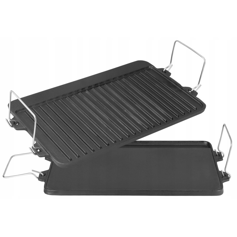 Dvipusė ketaus plokštė. grilis, laužas, viryklė.