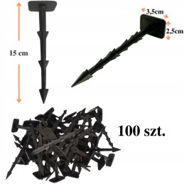 Smeigtukai, kaiščiai agrotekstilei, stipri, kieta agrotekstilė, 100 vnt, 15 cm