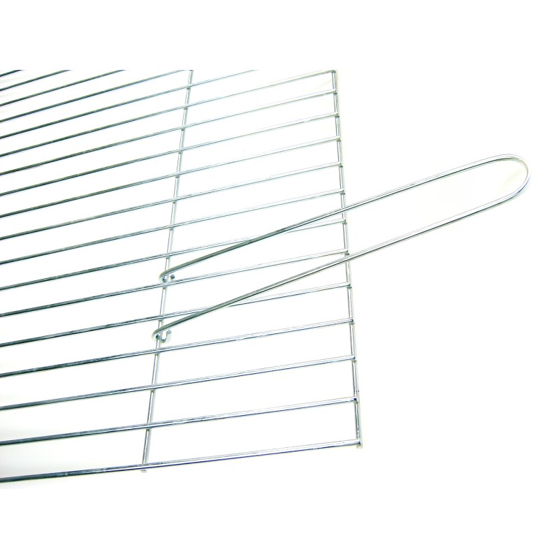 Grilio grotelės 80x40, chromuotos - atlenkiamos rankenos