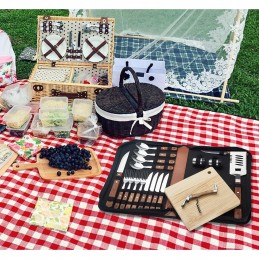 Grilio pikniko rinkinys, stalo įrankiai 4 asmenims, laguiole stalo įrankiai dovanai