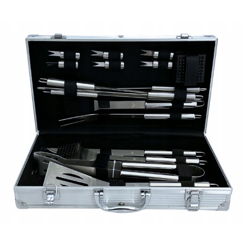 Grilio reikmenų rinkinys su lagaminu