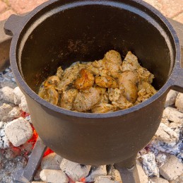 Medžioklinis virdulys, 7l, ketaus puodas laužui