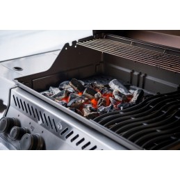 Napoleono ketaus grilio padėklas, skirtas anglims ir grilio rūkymui