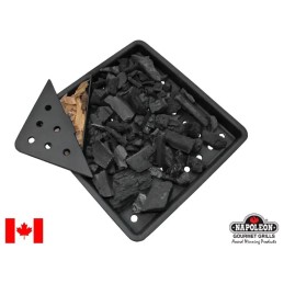 Napoleono ketaus grilio padėklas, skirtas anglims ir grilio rūkymui