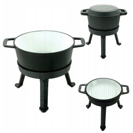 Ketaus medžioklės puodas, emaliuotas, 8l