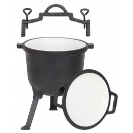 8 l medžioklinis virdulys su 2 viename dangčiu ir kepsnine