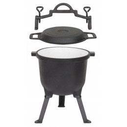 8 l medžioklinis virdulys su 2 viename dangčiu ir kepsnine