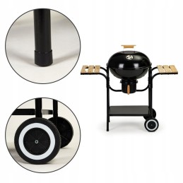 Sodo kepsninė su anglimis, apvali kepsninė, dangtis, peleninė, lentyna, cirkuliacinis siurblys