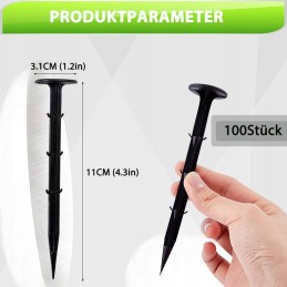 Smeigtukai/smeigtukai agrotekstilės inkarui 100 vnt, 11 cm