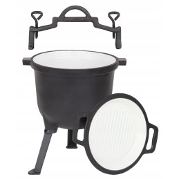 Medžioklinis katilas kepsniams 8l, ketaus, emaliuotas, mk204, Rossner grilis