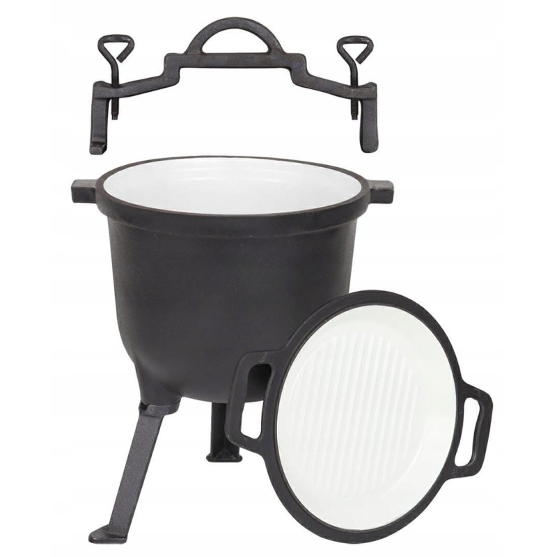 Medžioklinis katilas kepsniams 8l, ketaus, emaliuotas, mk204, Rossner grilis