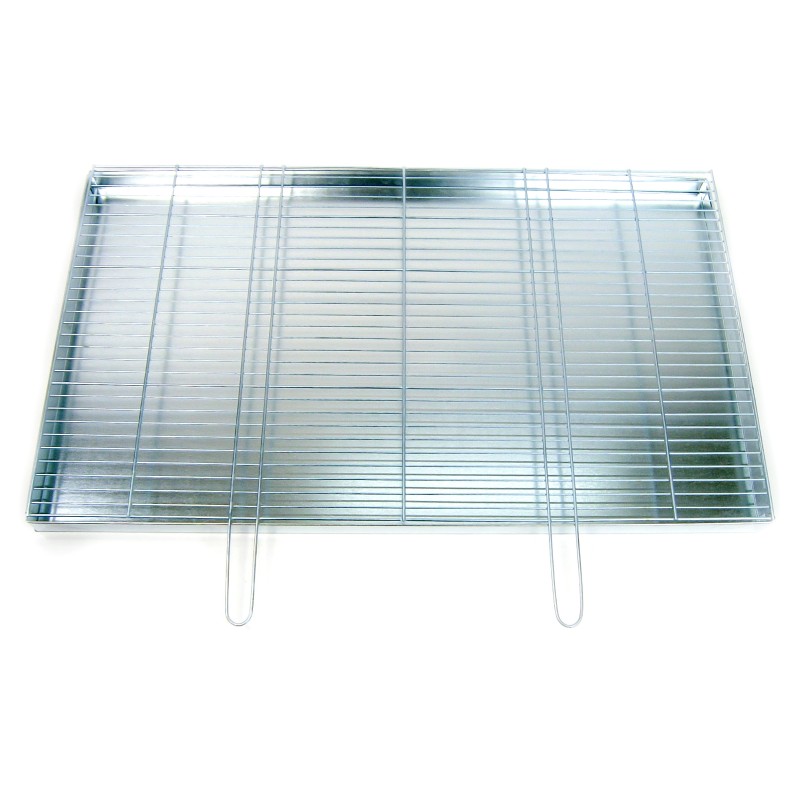 Chromuotos grotelės skirtos griliui statyti 100x60 su židiniu / pelenų keptuvėje