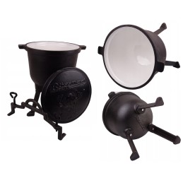 Emaliuotas ketaus katilas, 8 litrų, virš ugnies