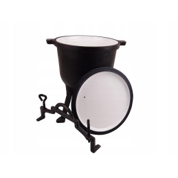 Emaliuotas ketaus katilas, 8 litrų, virš ugnies