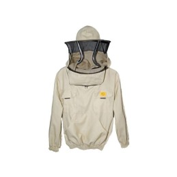 Bitininkystės megztinis ir kepurė be užtrauktuko, plikas, S dydis, smėlio spalvos