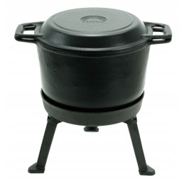 Medžioklinis virdulys 8 l, emaliuotas ugnies puodas, emaliuota grilio keptuvė