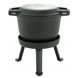 Medžioklinis virdulys 8 l, emaliuotas ugnies puodas, emaliuota grilio keptuvė
