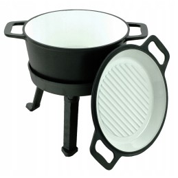 Ketaus medžioklės puodas, emaliuotas, 8l