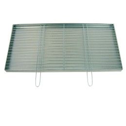 Grotelės griliui statyti 100x50 - skersmuo 4mm - chromuotos su pakura / pelenų keptuvė