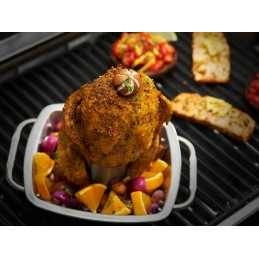 Broil king vištienos stovas su kepimo skarda