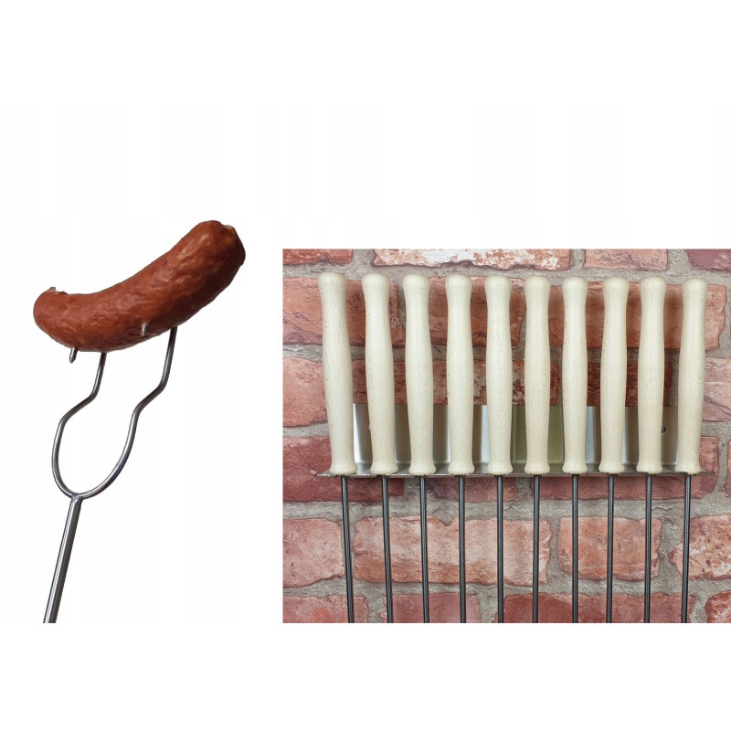 Šakės dydis 115cm, židinys, 10 vnt., nerūdijančio plieno rankena