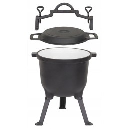 Ketaus emaliuotas medžioklinis puodas 8l puodas laužui mk204 2in1