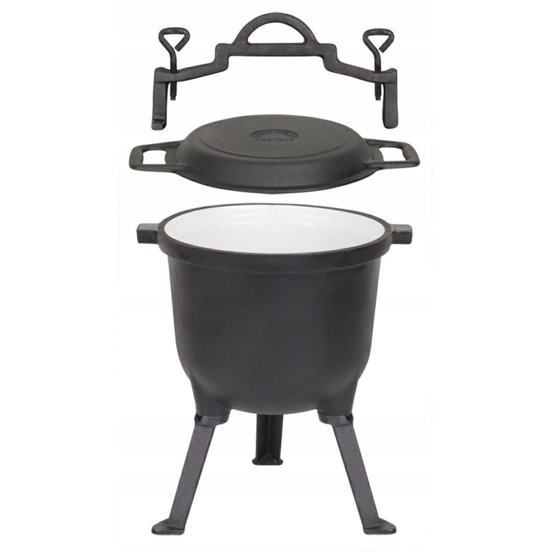 Ketaus emaliuotas medžioklinis puodas 8l puodas laužui mk204 2in1