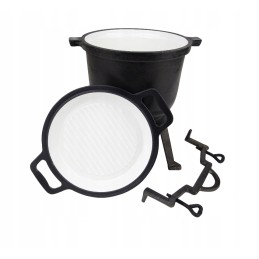 Ketaus emaliuotas medžioklinis puodas 8l puodas laužui mk204 2in1