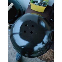 Sodo anglies grilis ant ratukų su dangčiu, 44 cm stabilios grotelės