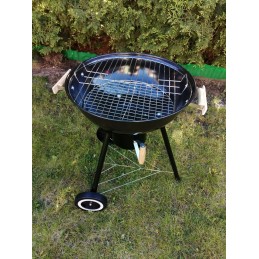 Sodo anglies grilis ant ratukų su dangčiu, 44 cm stabilios grotelės