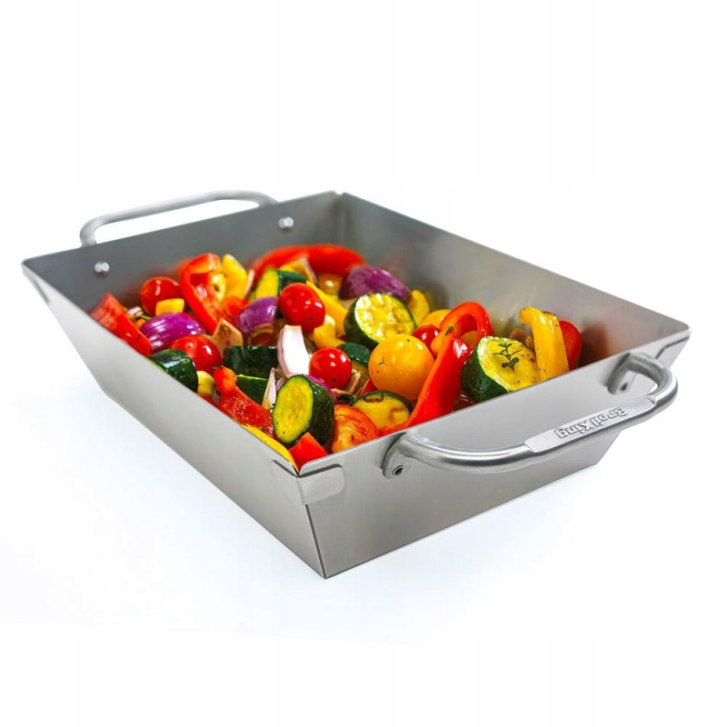 Aukštai perforuota kepimo skarda su „Broil King“ plieno grotelėmis