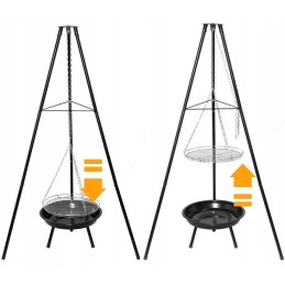 ⭐ Sodo kepsninė su anglimis, stabilus trikojis, 2 viename laužavietė ⭐