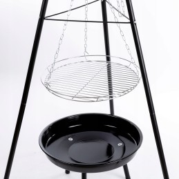 ⭐ Sodo kepsninė su anglimis, stabilus trikojis, 2 viename laužavietė ⭐