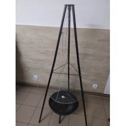 ⭐ Sodo kepsninė su anglimis, stabilus trikojis, 2 viename laužavietė ⭐