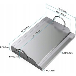 Universali nerūdijančio plieno grilio plokštė 51x32x7 cm tik ugnis