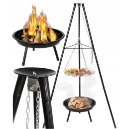 Sodo kepsninė, pakabinamas trikojis, laužavietė laužui