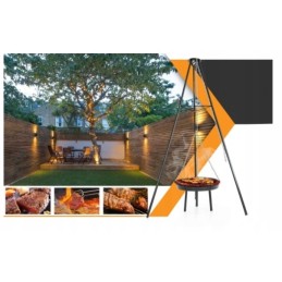 Sodo kepsninė, pakabinamas trikojis, laužavietė laužui